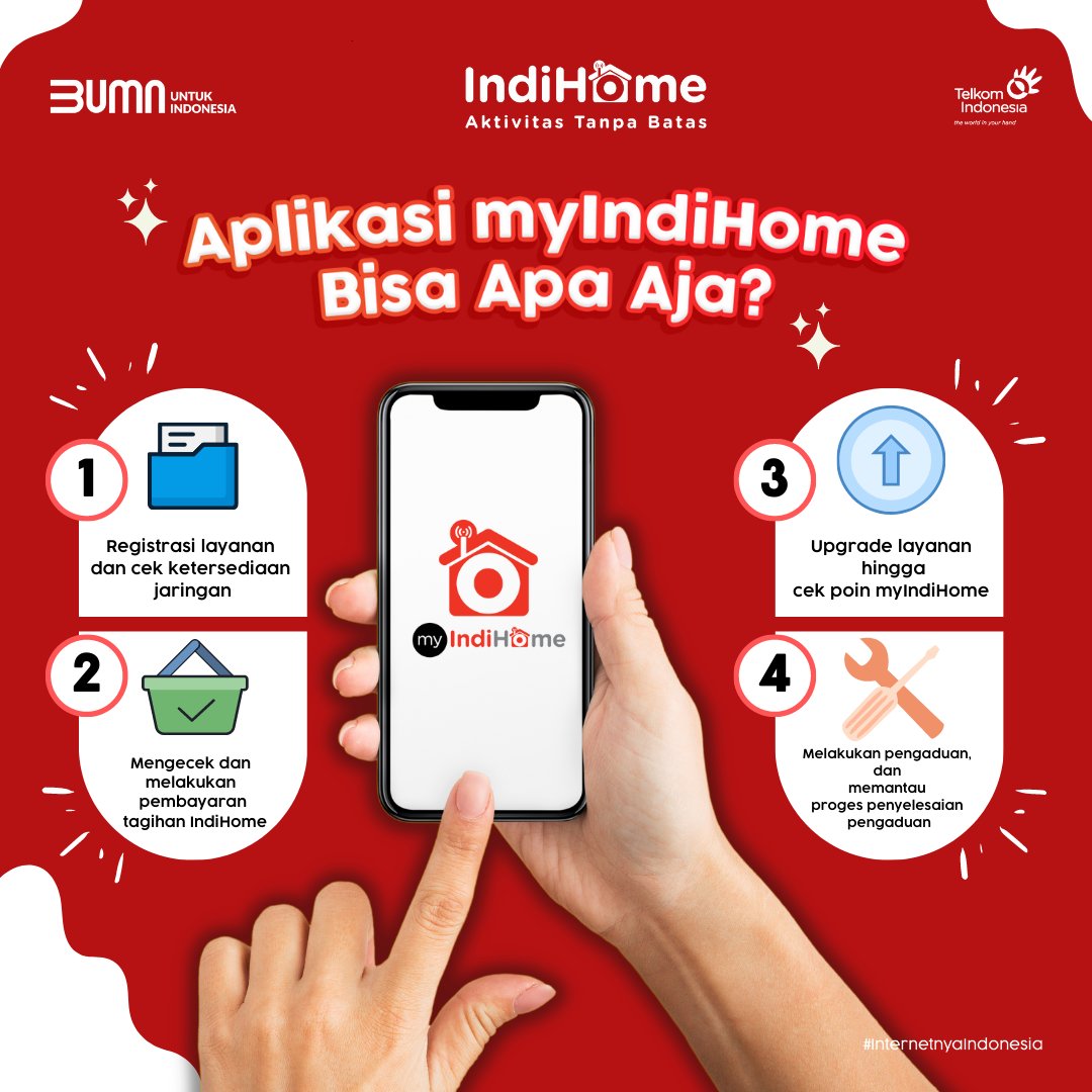 indihomesbu's tweet photo. Sudah install aplikasi myIndiHome?

Sobat, jangan lupa install aplikasi myIndiHome pada smartphone kesayangan ya. Berbagai fitur aplikasi myIndiHome dapat sobat manfaatkan untuk kemudahan layanan IndiHome.

Jadi kapan nih install aplikasi myIndiHome?

 #InternetnyaIndonesia https://t.co/FinSy2pu3r