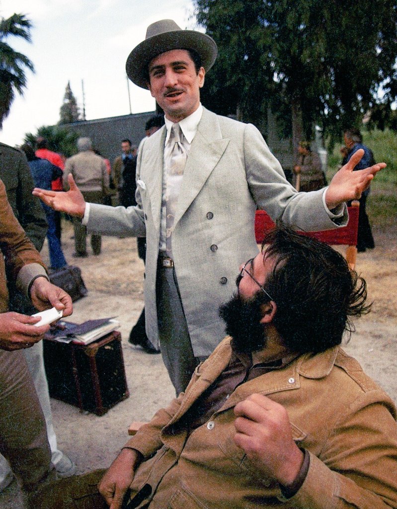 Robert De Niro, Francis Ford Coppola on the set of 'The Godfather: Part II' (1974).