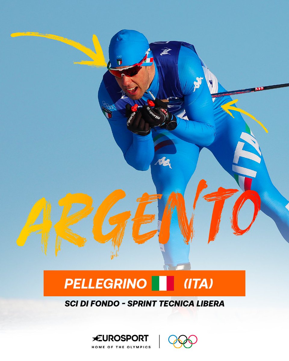 Eurosport_IT's tweet photo. 🥈🇮🇹 CHICCO PELLEGRINO ARGENTO OLIMPICO! 🇮🇹🥈

Chicco è pazzesco, come a PyeongChang anche a #Beijing2022, Pellegrino c'è ed è sul podio!

#CrossCountrySkiing #Olympics https://t.co/vZNotPW1ua