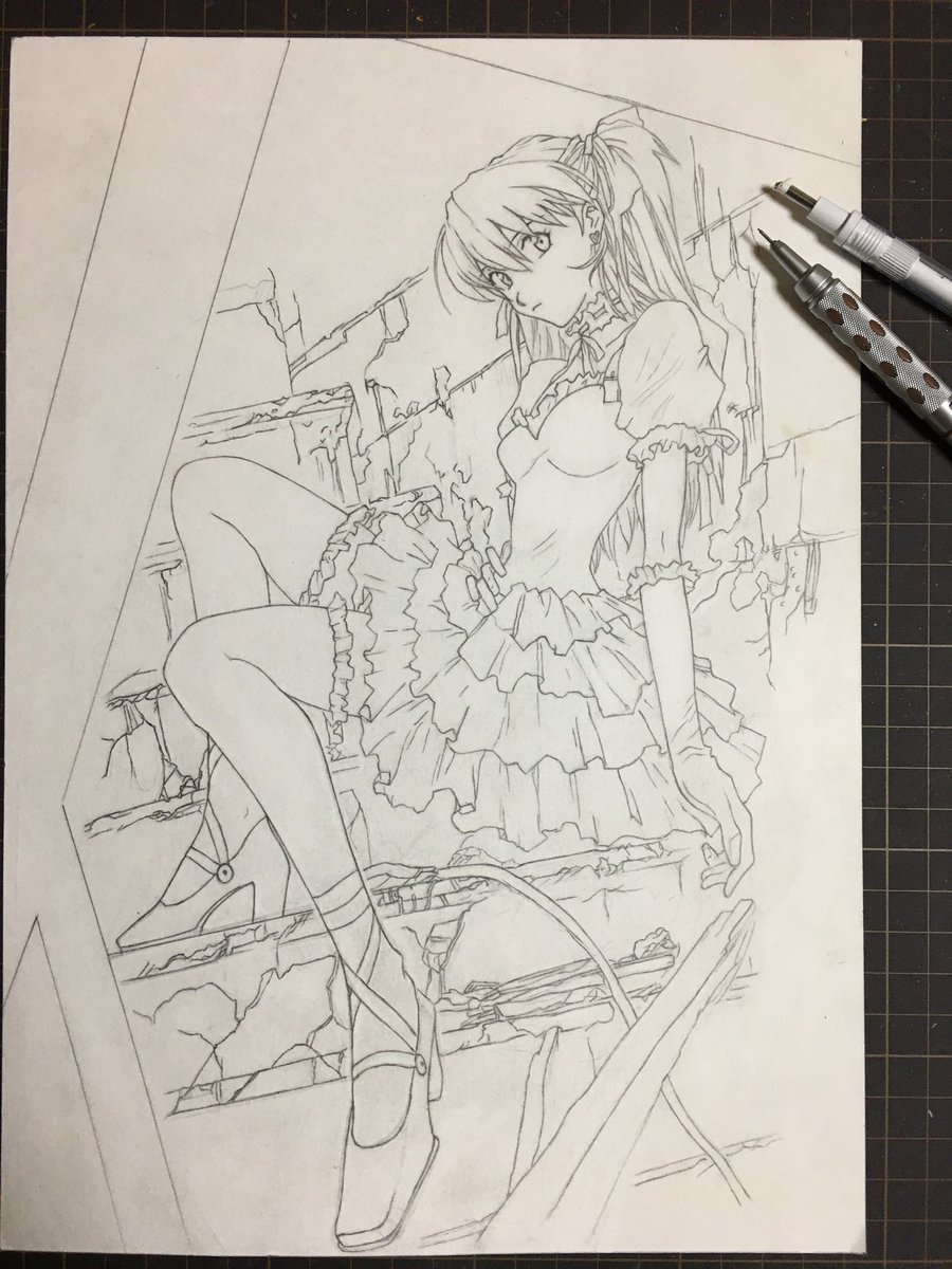 アスカの塗りが気に入らないから描き直した😇 