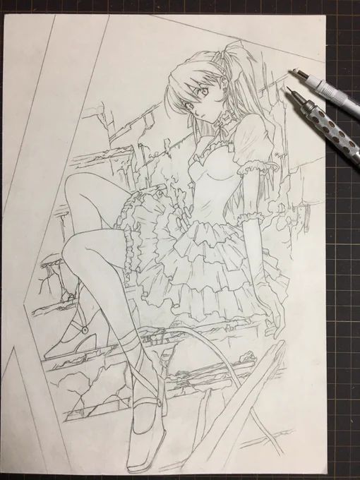 アスカの塗りが気に入らないから描き直した😇 