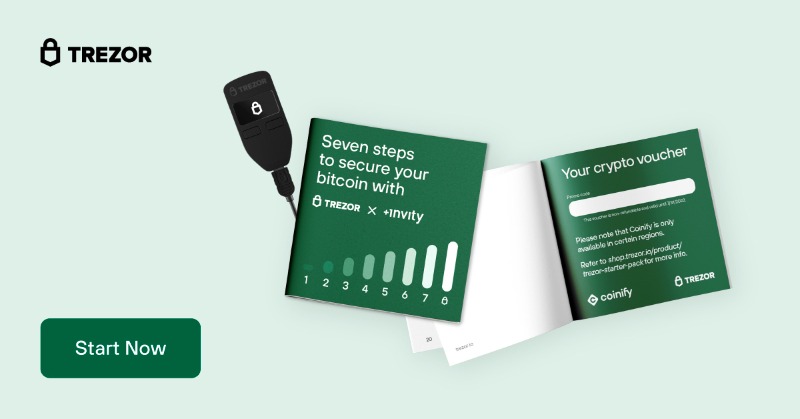 Trezor's tweet photo. Be confident about crypto. 

Secure your savings in #Bitcoin with a Trezor Starter Pack - no experience needed!