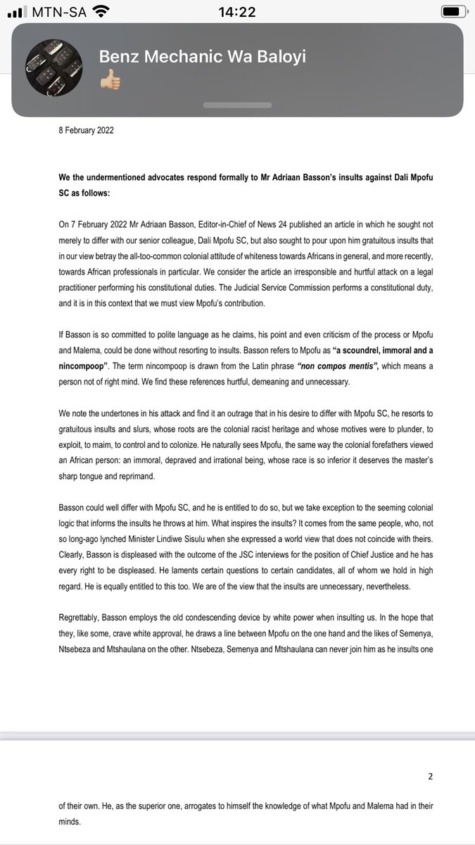 KunjaloD's tweet photo. I am so happy to see black legal gurus coming out in defense of @AdvDali_Mpofu. It’s quite common for the system through its agents to isolate one black as a target for onslaught, whilst other blacks sit back and watch. This is key for strategic black unity. https://t.co/g1XwFawMtc