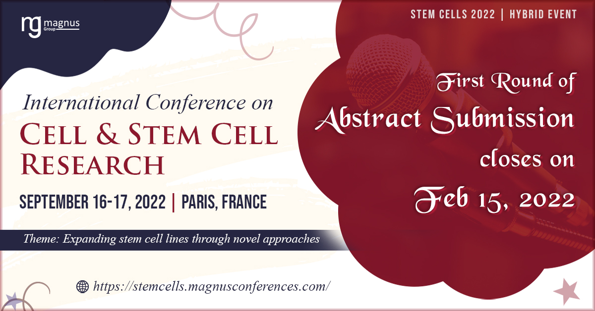 Stemcellsconf's tweet photo. Share your research works by submitting abstracts at the earliest convenience as abstract submission towards #StemCells2022
First round of abstract submission extended to February 15th, 2022
For abstract submission: https://t.co/UUFEQk6qyv
#StemCells2022conference #StemCells https://t.co/eUyssMOLz6