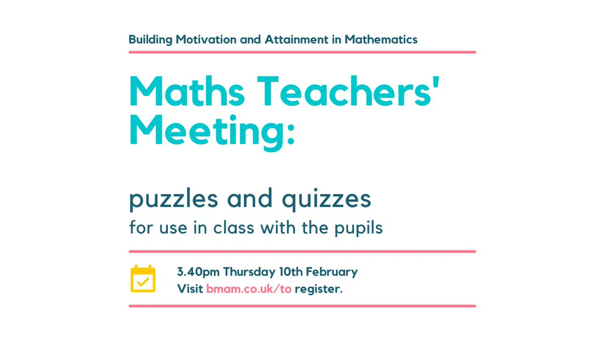 Have you registered for this week's Maths Teacher Meetings taking place today, tomorrow and Thursday.

Join us for maths resources and more.  Register for your free place: buff.ly/3E4tyEu

Supported by <a href="/landg_uk/">Legal & General</a>