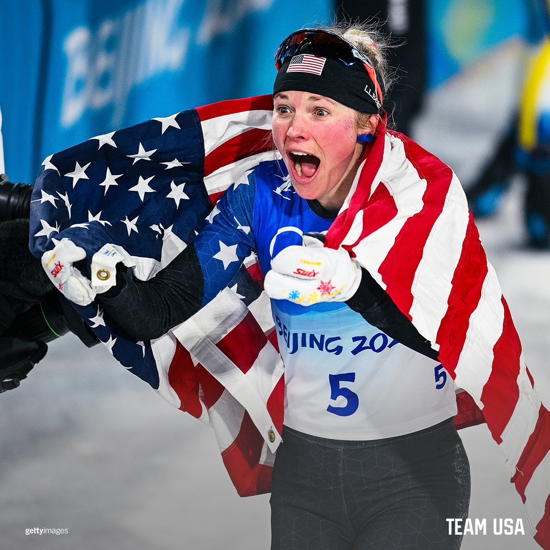 TeamUSA's tweet photo. Realizing you just made history! 🤯

#WinterOlympics https://t.co/fBaJpgIyDc