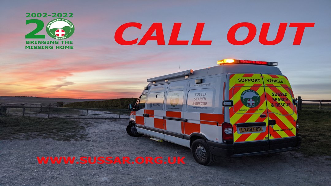 sussexsar's tweet photo. Our standby status has been elevated to callout by @SussexPolice to search for a vulnerable missing person in the #Lewes area.
https://t.co/KTl3tBG4cK
#20years https://t.co/jQjPBRogb6
