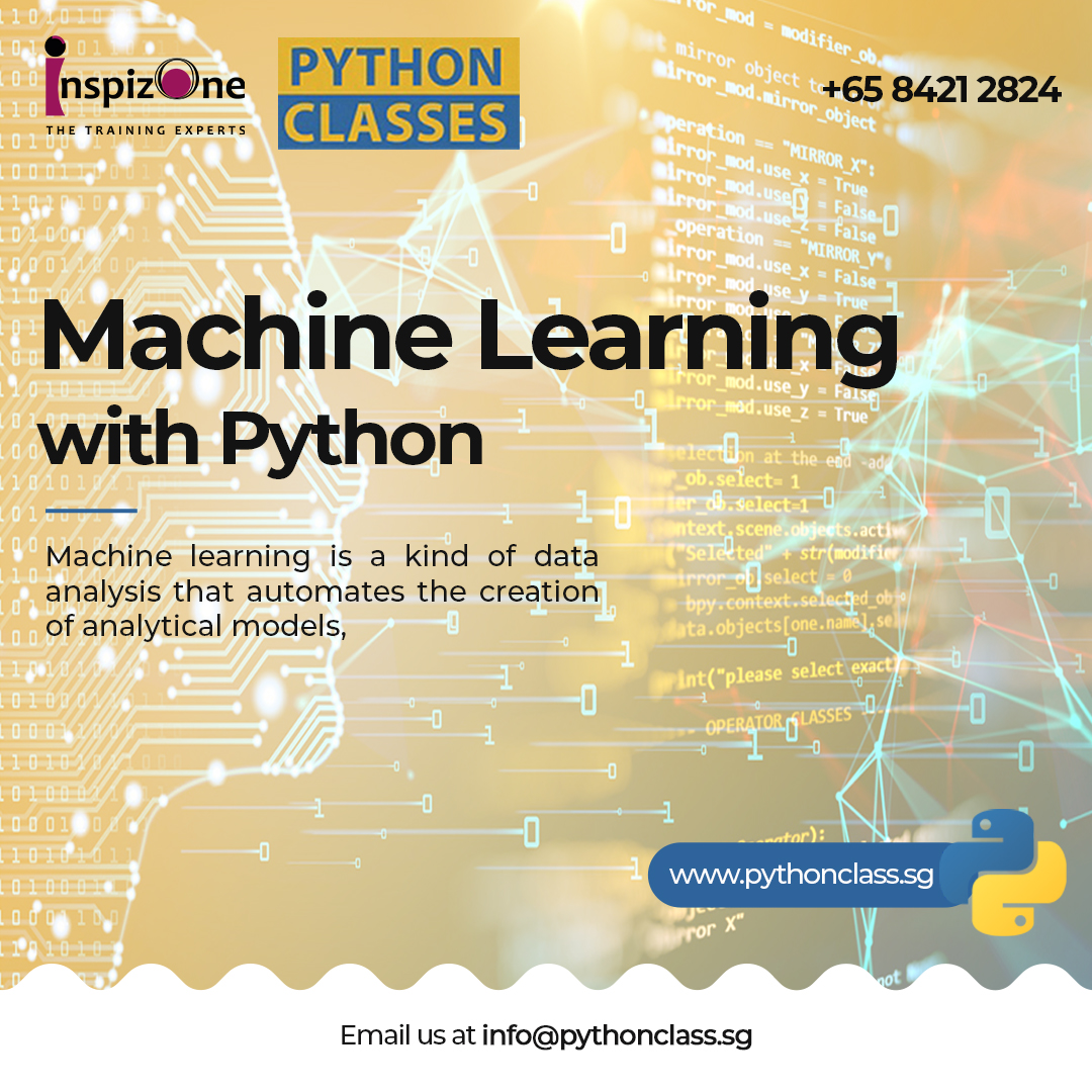 pythonclasssg's tweet image. Learn Machine Learning with Python - Python Classes
Machine learning is a kind of data analysis that automates the creation of analytical models.
Get a FREE Demo Now!👇
📞 +65 84212824 or Visit: pythonclass.sg/machine-learni…
#python 
#machinelearning #pythonformachinelearning