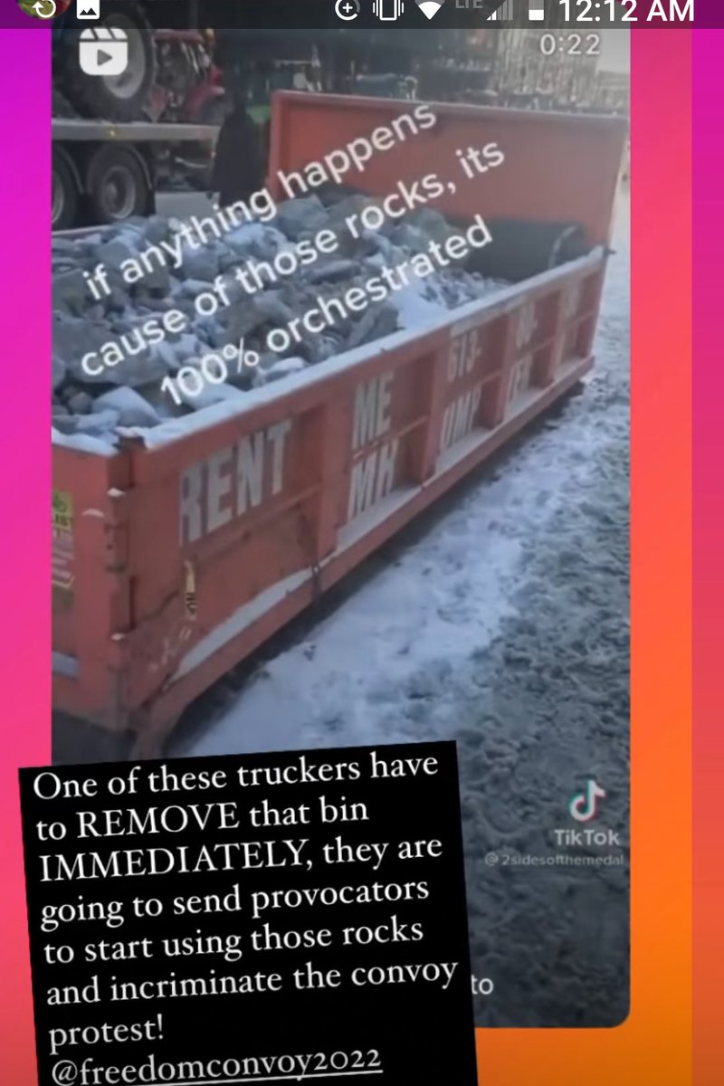 FayeCPR's tweet photo. @globeandmail Found this on @freedomconvoy22 if Truckers can't go in or out what is the purpose of placing these around city? https://t.co/RyKQEhpu3P