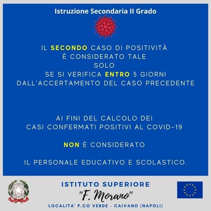 istitutomorano's tweet image. Nuove Disposizioni operative 
in ordine al #Covid e #frequenza #scolastica
#IstitutoMorano #Caivano #Napoli
ismorano.edu.it/circolare-n-42… (images 5-6-7-8)