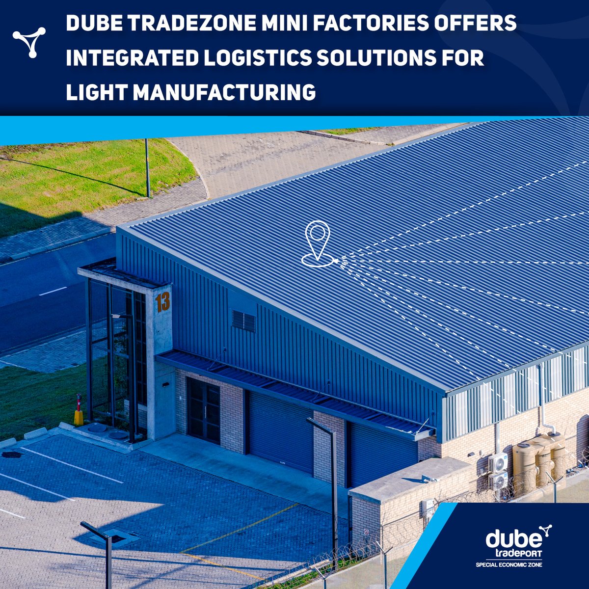 DubeTradePort's tweet photo. Strategically positioned within #DubeTradePort #SpecialEconomicZone, our #DubeTradeZone Mini Factories offers warehousing/office space and world-class logistics solutions for light industrial manufacturing. https://t.co/UXx53H93xl https://t.co/6O5nI5o0yL