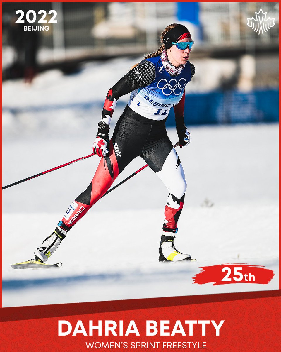 <a href="/DahriaBeatty/">Dahria Beatty</a>  sprints her way to another Olympic Personal Best! Dahria Beatty a filé à toute allure vers un record personnel aux Jeux olympiques! #Beijing2022WinterOlympics 📸: <a href="/NordicFocus/">NordicFocusTG</a>