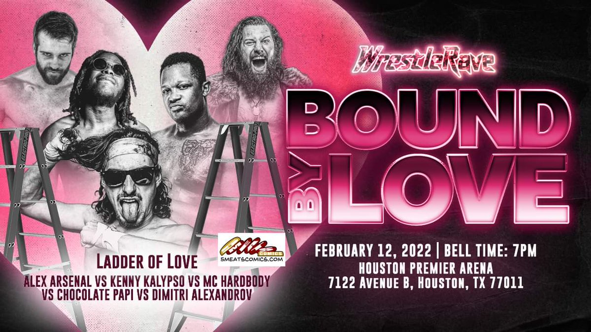 DimitriKillBear's tweet photo. Saturday!
Houston Texas 
@WrestleRaveHTX debut!

A ladder match....of love?

WATCH ME THROW MEN ON AND OFF LADDERS BECAUSE VALENTINES DAY AND DEPRESSION 

#FearNothing
#FightBears https://t.co/t1nLjkeRai