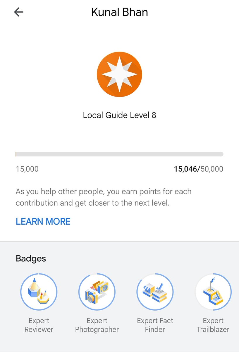 iamkunalbhan's tweet photo. Google Local Guide Level 8 Finally. Phew

#localguides #googlelocalguides #GoogleMaps #navimumbai https://t.co/JaejDmfcPS