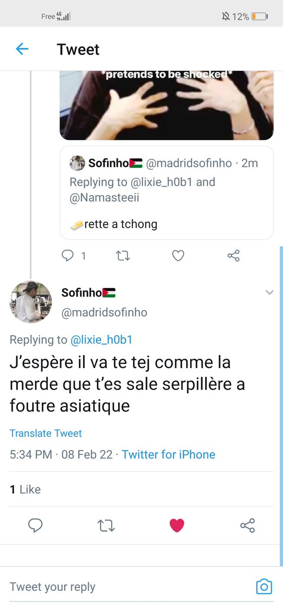 Ohhhhhh mais c'est notre ami  @madridsofinho Mais nn mon ptit Sofiane faut pas supprimer m'enfin, le sois disant "fier maghrebin" mais qui rabaisse ses propres frères et soeurs avec le bword et qui a mm pas le cran de l'écrire correctement par peur de se faire signaler, la honte