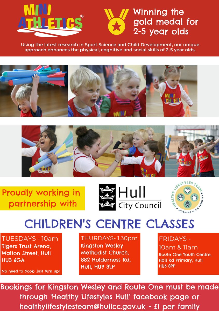 Due to popular demand we have added a second @miniathletehull session at Route One Youth Centre at 11am on a Friday!
1/2
#HealthyHull #GetHullActive #Hull