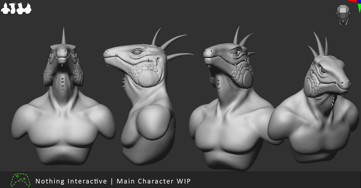 Concept art isn't the only thing we're doing 😎 meet Killbert! Our amazing character artist, Dasha, has been sculpting this bad boy for a little while now. He's still a WIP, but this is the beginnings of our main character! 🦎 #indiedev #ue4 #UnrealEngine #zbrush #gamedevelopment