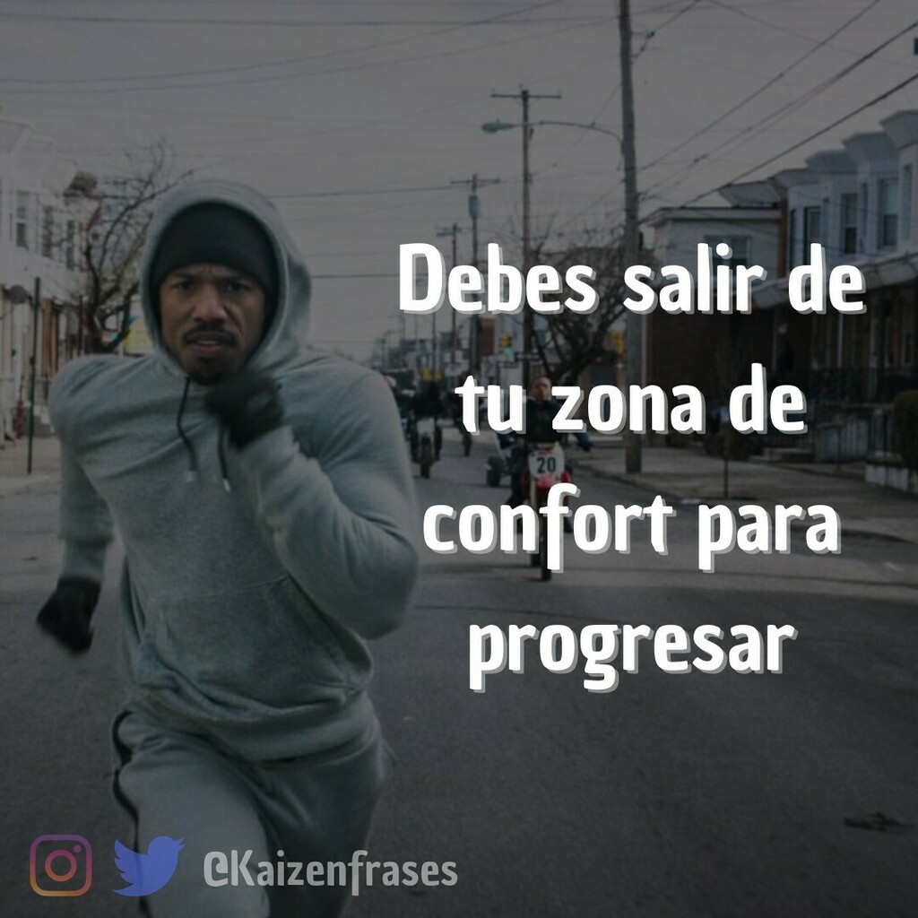 Debes salir de tu zona de confort para progresar.

#motivacion #superacion #zonadeconfort #michaelbjordan #boxing #boxeo  #creed #rocky #relexiones #frasesmotivadoras #desarrollopersonal #kaizen