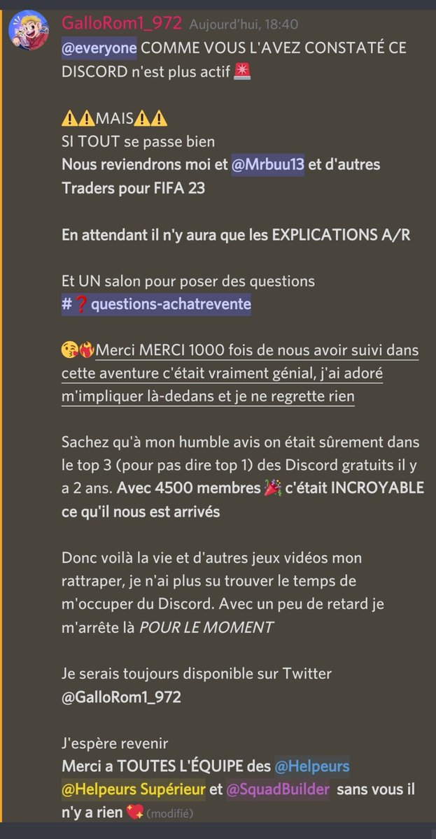 GalloRom1_972's tweet photo. 😌A l'année prochaine les amis
Je reste toujours dans l'achat/revente et autres bien sûr...mais sur Twitter⚠️
J'espère vraiment le réouvrir avec vous.
🔗Le lien pour toutes les explications
#Easylazy #FutMilli #TechArgentRare #TechDefenseur ETC...
https://t.co/fcVaVCM0AR https://t.co/yMi6Txgj7o
