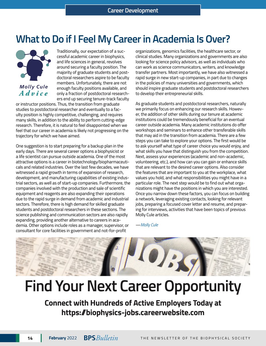 Trushar Patel, PhD, DSc 🇮🇳🇨🇦 (@trushar_7) on Twitter photo My thoughts on "What to Do if I Feel My Career in Academia Is Over?" in the Biophysical Society Career Development section for Feb 2022 edition.
Thank you <a href="/BiophysicalSoc/">Biophysical Society</a>.
<a href="/uLethbridge/">ULethbridge</a> <a href="/uLethbridgeORIS/">Office of Research and Innovation Services</a> <a href="/uLethbridgeORIS/">Office of Research and Innovation Services</a> My thoughts on "What to Do if I Feel My Career in Academia Is Over?" in the Biophysical Society Career Development section for Feb 2022 edition.
Thank you <a href="/BiophysicalSoc/">Biophysical Society</a>.
<a href="/uLethbridge/">ULethbridge</a> <a href="/uLethbridgeORIS/">Office of Research and Innovation Services</a> <a href="/uLethbridgeORIS/">Office of Research and Innovation Services</a>