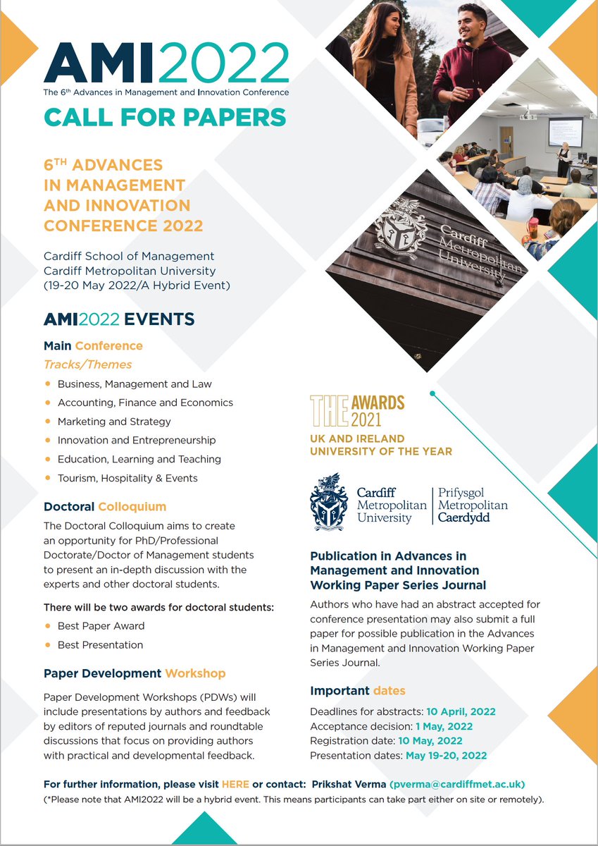AMI2022 - 19-20th May 2022
Call for papers
figshare.cardiffmet.ac.uk/articles/onlin…