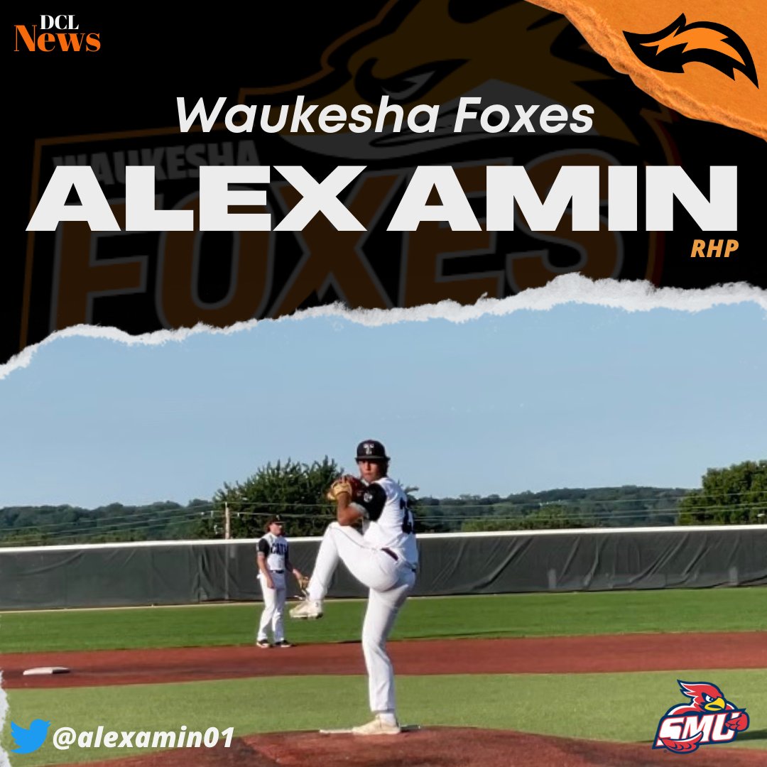 DairylandLeague's tweet photo. RHP Alex Amin will join the Waukesha Foxes this summer. The 6'3 pitcher is originally from Oconomowoc, WI. 

Full @alexamin01 bio below
https://t.co/7ZXOkiaKMs https://t.co/JM72GDPOiy