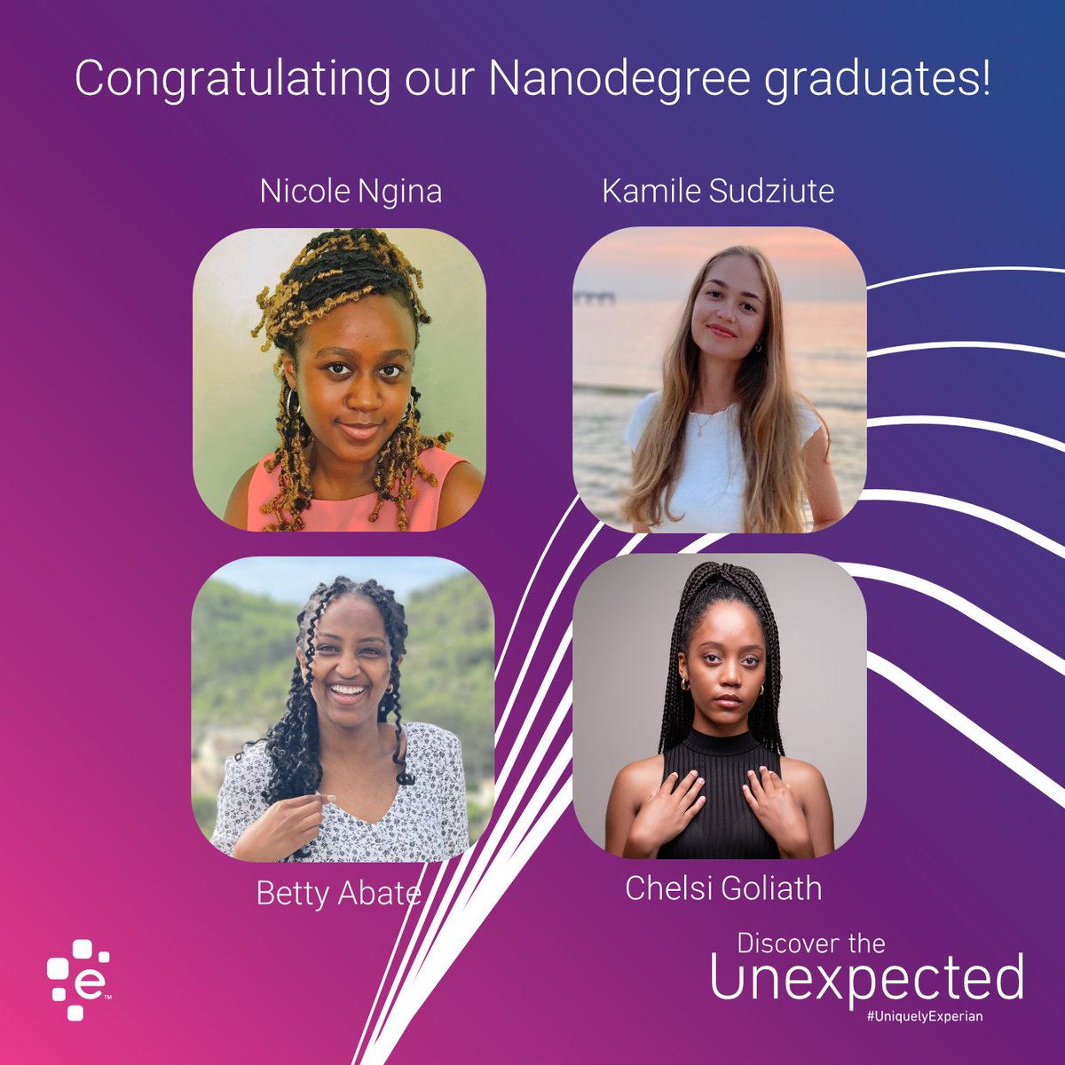 ExperianJobs's tweet photo. Congratulations to our EMEA interns from @codefirstgirls who have successfully completed their Experian-sponsored #Nanodegree.

They’re now fully focused on building their careers in tech, including working on our United for Financial Health projects in Italy and South Africa. https://t.co/z78OxUEkB3
