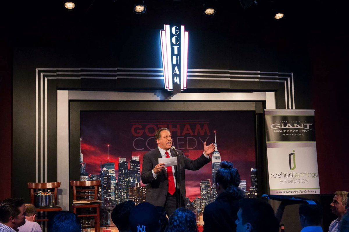 TheRJFoundation's tweet photo. Bruce Beck was the emcee at our Giant Night of Comedy Event. He did a great job introducing each of our comedians that night! 💚 

#RJF #FUNdraising #fundraiser #charity #nonprofit #philanthropy #MoreThanAnAthlete #donate #cause #foracause #community #cometogether #benefit https://t.co/61HnVApTio