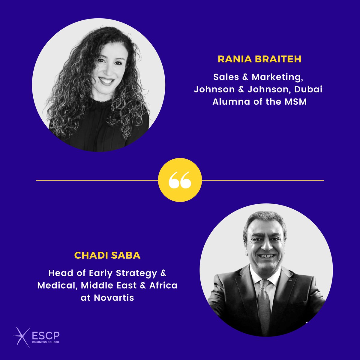 We had the pleasure to meet Rania Braiteh, in Sales &amp; Marketing at @JNJGlobalHealth in Dubai and an MsM alumna, as well as Chadi Saba, Head of Early Strategy &amp; Medical at <a href="/Novartis/">Novartis</a>, Dubai. They provided us an exposure to the pharmaceutical industry in the Middle East. Thank you!