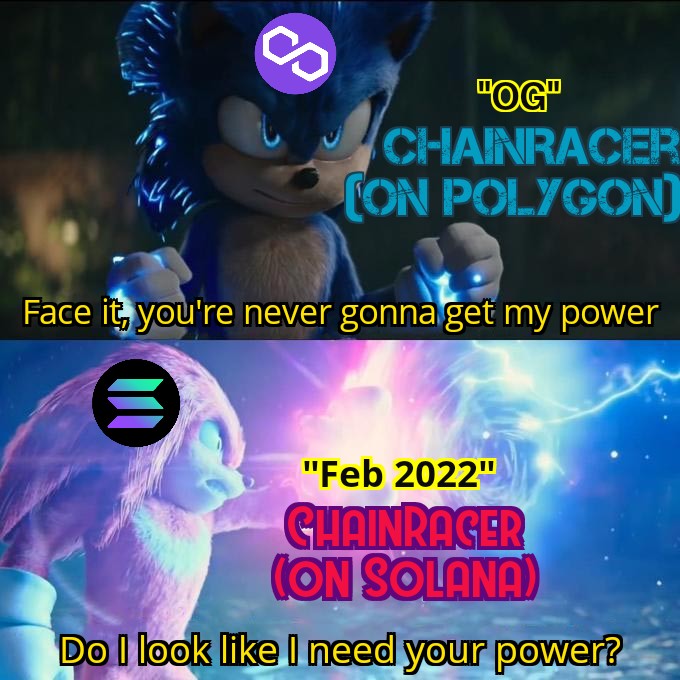 fatherVSpharma's tweet image. P2E Battle-Race game on #Solana and #Polygon 🔥
@ChainRacers @KieranWarwick @VolkinGames @crypto_raiders