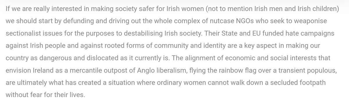 Trasghearradh's tweet photo. #FocusIreland.
#SAFEIreland.
'Everything churned out by the NGO complex is calculated to transform society for specific political interests. How it is framed is just a device. The sloganeering is purely cynical.'
https://t.co/O6RTQrmmt5
https://t.co/tdx6CbPB2h https://t.co/of8TSK5rzl