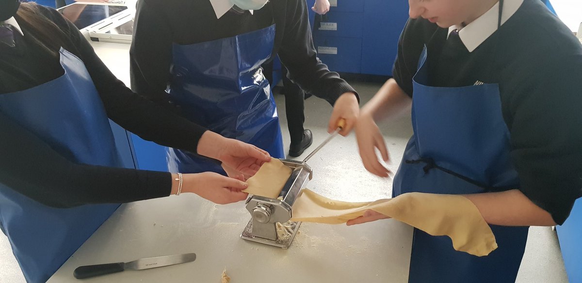 MrsDaviesDT's tweet photo. Year 10 really enjoyed making their own pasta today @chepstowschool ready to assemble their Lasagne in tomorrow's lesson #rolemodelling #deepeningthinking #impact #challenge #engagement https://t.co/nEY8vCu0EO