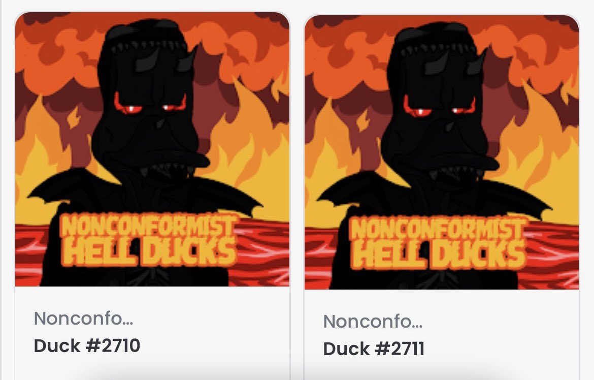OreaNFT's tweet image. Great community to be part of, with a super active discord. They are also there to support you! Minted 2 hell ducks and to think I gt rugged, @noncoducks came to the rescue and helped me figured it out 😎 If you haven’t, go mint your hell ducks before they are gone #HellsTakeOver