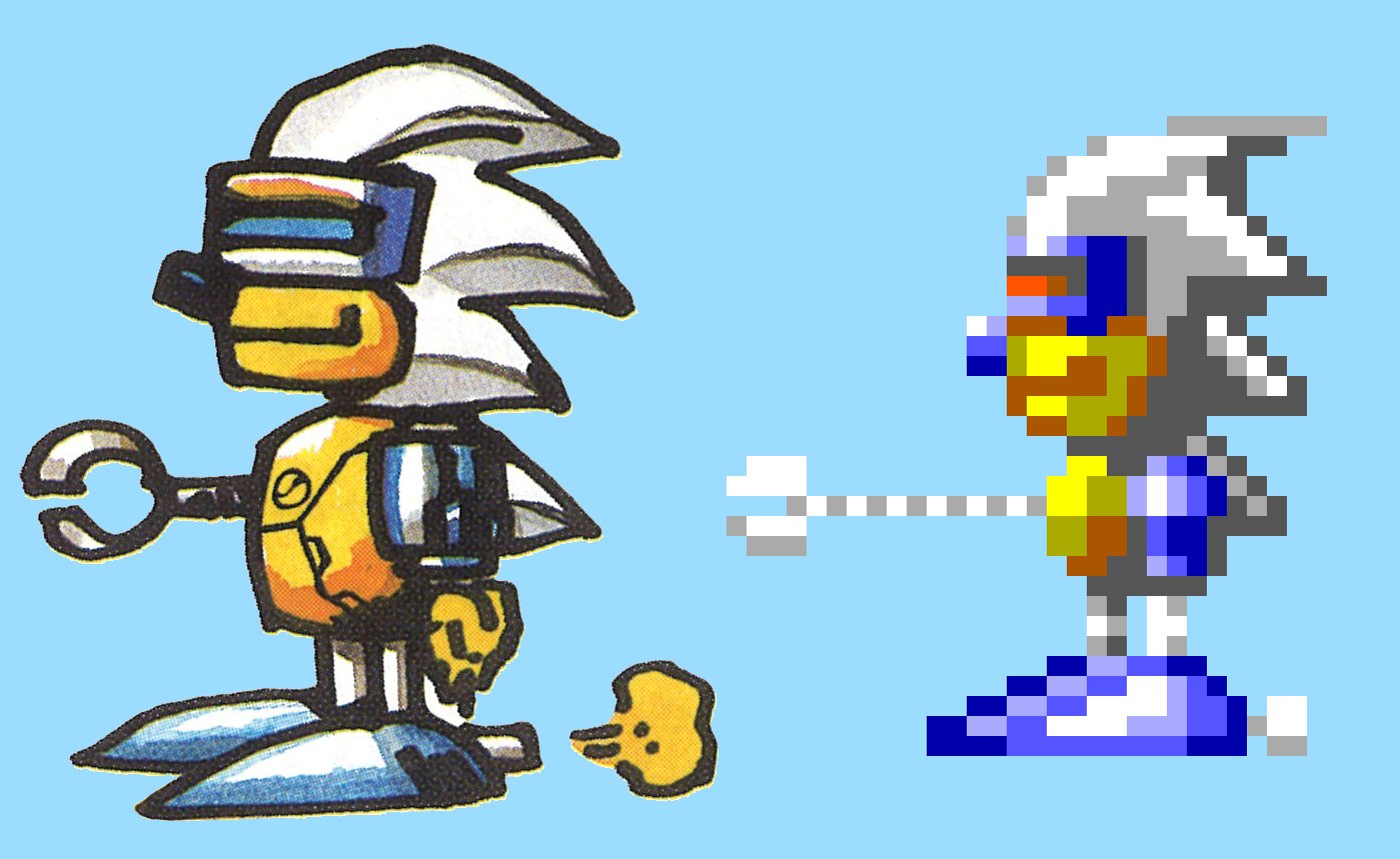 Sonic The Hedgeblog on X: The Mecha Sonic Artwork And The In-Game Sprite 'Sonic  2' Game Gear  / X