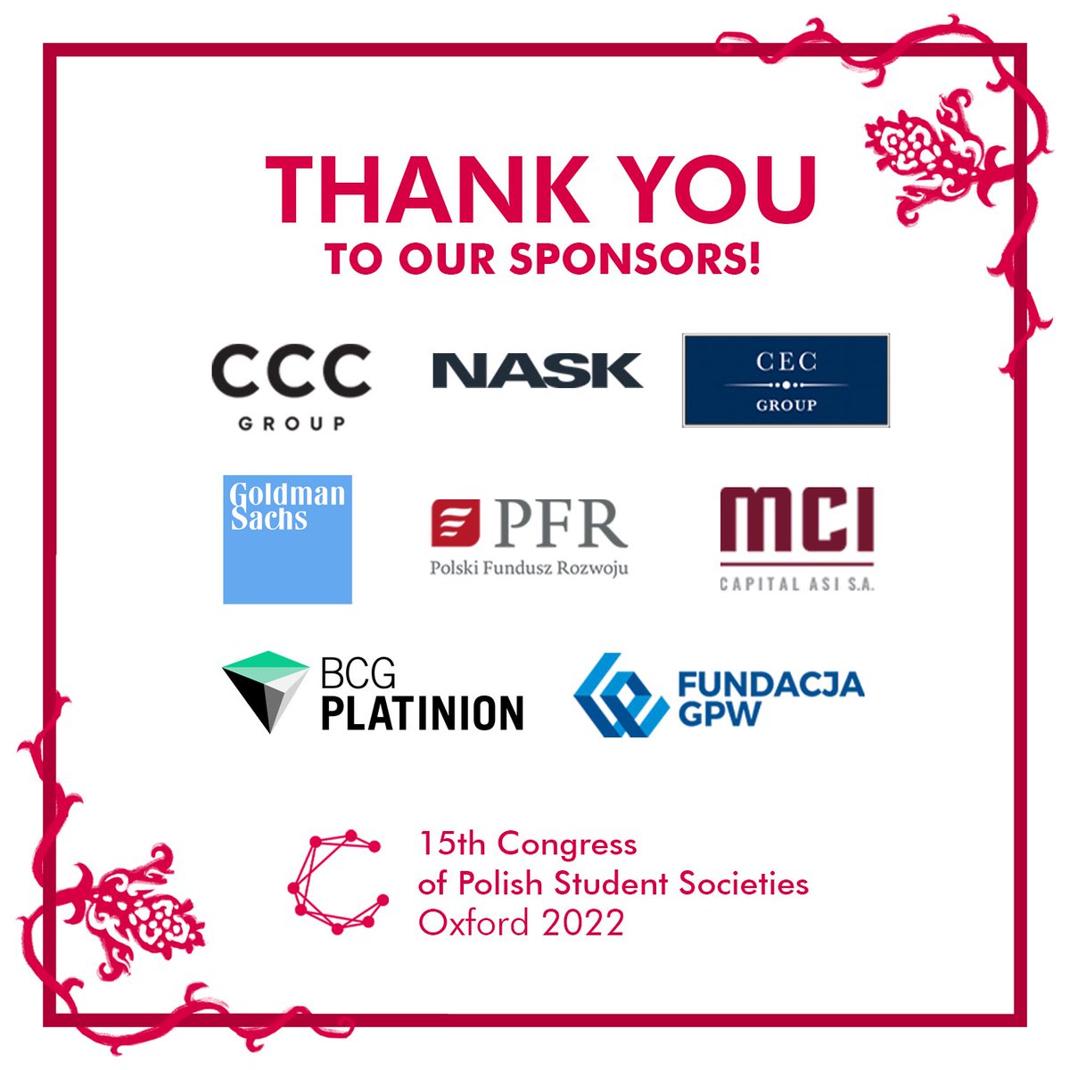 CongressPL's tweet image. Congress would never be the same without its amazing Sponsors. We are extremely grateful for the enormous support and help we received from you this year and hope to see you again next year! 🎉

#connectincongress