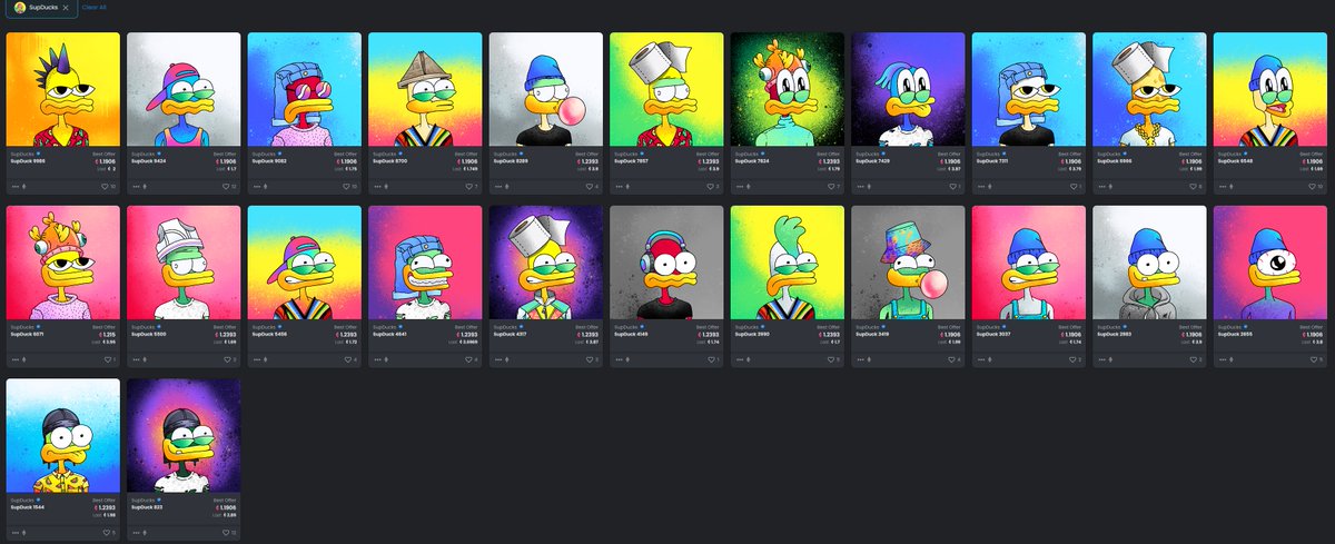Today I present you the most fucking underrated #NFT project in the entire space: <a href="/RealSupDucks/">Michael Dragovic</a> 

1 of the oldest 10k projects, <a href="/frankynines/">frankynines</a> is an amazing guy that created this insane work!

They have a bunch of utility with their token $VOLT, King Frogs, Toads...

#supducks