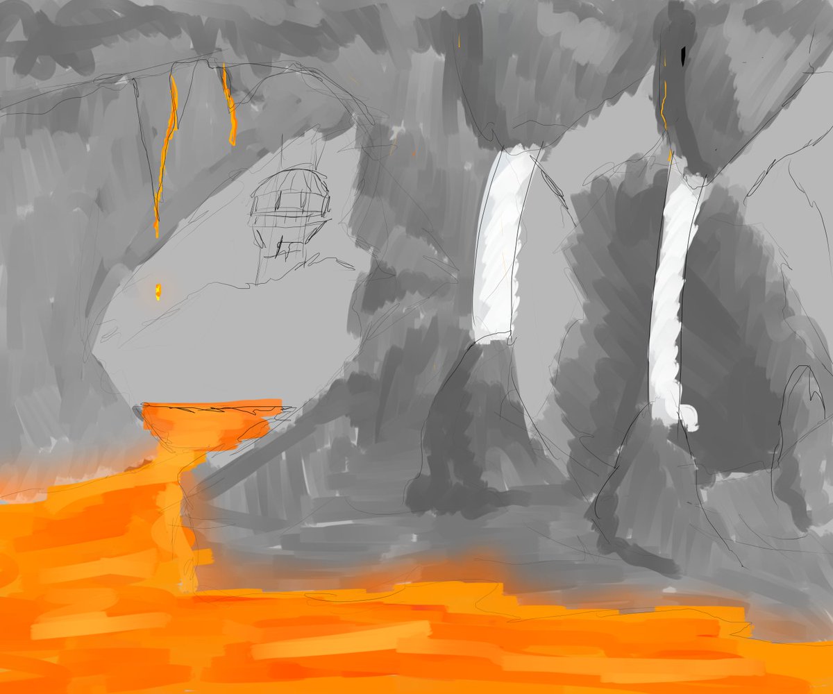 SaltySlimeballs's tweet photo. Environment is quite important, especially in Four Course Dungeon! We had MANY ideas for environmental aspects of our game, but today I will show you a few that were drawn up by our art team. We had a lot of inspirations from geothermal areas we've seen in movies or games! https://t.co/DssSqTWX88