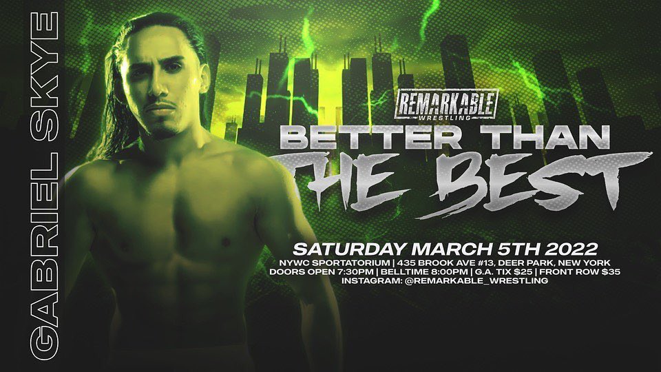 RemarkableWres's tweet photo. SATURDAY MARCH 5TH 

Remarkable Wrestling Presents “Better Than The Best” LIVE from The NYWC Sportatorium in Deer Park, New York!

Here are our first 4 announced talents!

🎟 TIX: https://t.co/7sl5h7g75H https://t.co/TRq7gR0u7Z