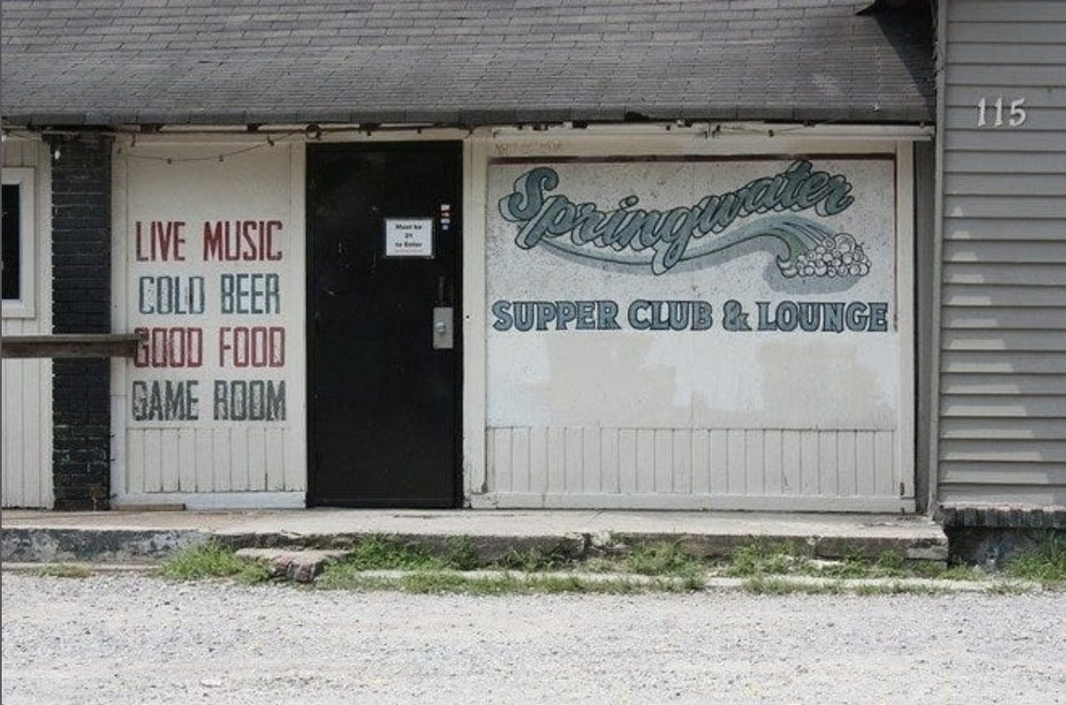MVAN Venue Spotlight ⚡️<a href="/Springwaterdive/">Springwater Supper Club & Lounge</a> is TN's oldest bar! Est in 1896, they've been a watering hole for locals for over 125 years Springwater has hosted local musicians like Dierks Bently &amp; The Black Keys.. there's even some rumors about Al Capone 👀 thespringwater.com