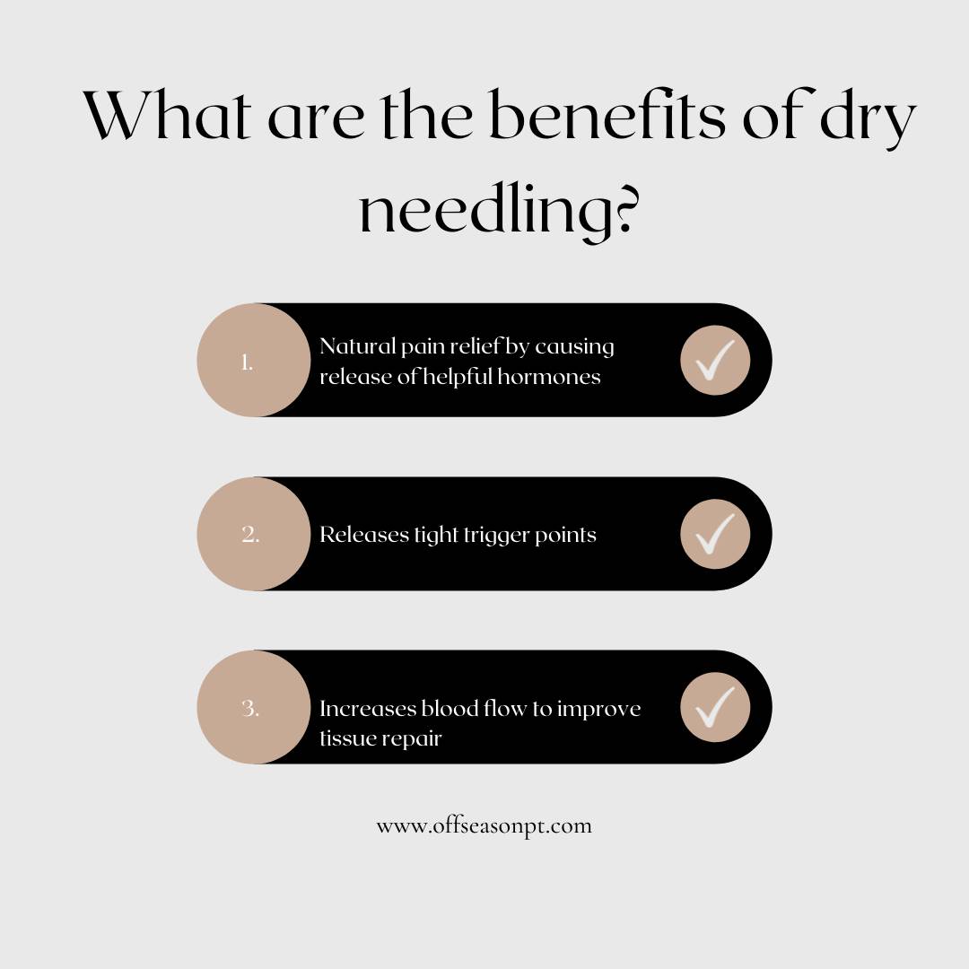 OSSPT's tweet photo. How does dry needling help you?? Dry needling is a safe and effective pain relief method that helps via a variety of methods!
🔻
Need help with an injury? Want to try dry needling? Give us a call @ 978.688.6181 
#offseasonpt #osspt #dryneedling #physicaltherapy https://t.co/tPIWDt5KDK