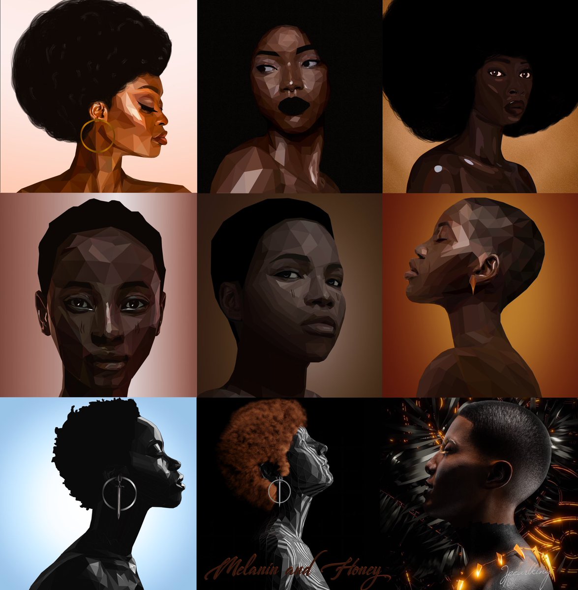 Jpearlking's tweet photo. So excited just 2days left 💃🏾
Melanin and Honey showcases Black Women Rich in Melanin in diverse ways. 
All 1/1 on ETH blockchain @opensea 
Kindly RT and Comment your favorites 🖤
#NFTs #NFTCommunity #nftdrop #WomeninNFTs #digitalart https://t.co/s9B6MEaFrN