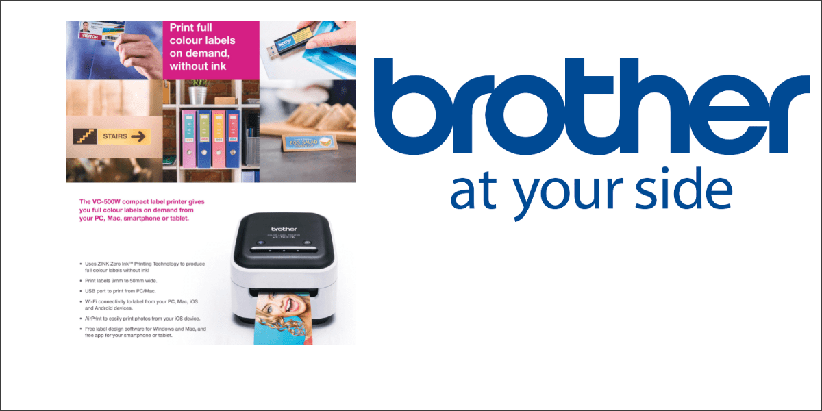 IntegraOffice's tweet photo. Bring labels to life with @Brother_UK VC-500W Label Printer #labels #inkfree #brotheruk https://t.co/C6bDDiDBHC
