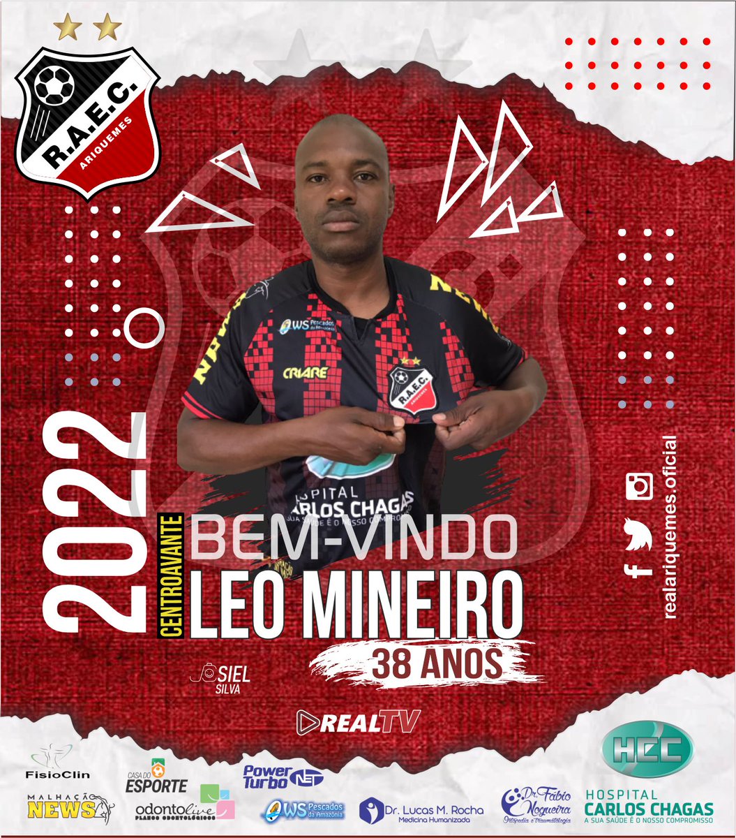 AriquemesReal's tweet photo. Mais um nome foi divulgado pela comunicação do Real Ariquemes hoje pela manhã, Trata-se de Leo mineiro de Coqueiral Minas Gerais, com 38 anos de Idade o Centroavante chega em Rondônia com uma missão, lutar na busca do Tri para o Furacão. https://t.co/5joQZUfQmh