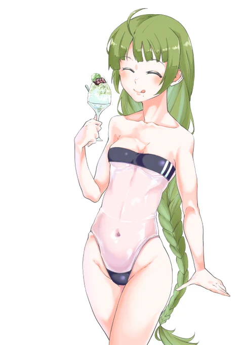 #GrisSwimsuit
宇治金時にご満悦のかわいい夕雲ねえさんできましたᕙ('ω')ᕗ!
withスケスケ水着 