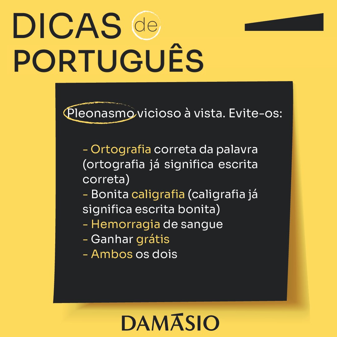 cursodamasio's tweet photo. Dica de Língua Portuguesa para não errar nunca mais! ✏

Gostou da dica do @prof.joao_bolognesi? Compartilha com os amigos.

#dica #concursopublico #dicadeportuguês https://t.co/nnhwY6g5af