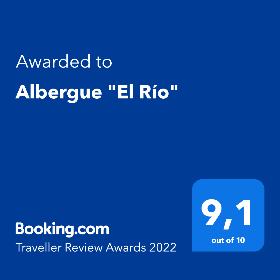 Hola!!!
Estamos aquí un año más para compartir con vosotr@s este premio que otorga <a href="/bookingcom/">Booking.com</a> gracias a las opiniones de los clientes.
Muchas gracias a tod@s los que nos habéis visitado!!!
#TravellerReviewAwards2022 
Telf. y WhatsApp: 637869089
http:// alberguedelrio.es