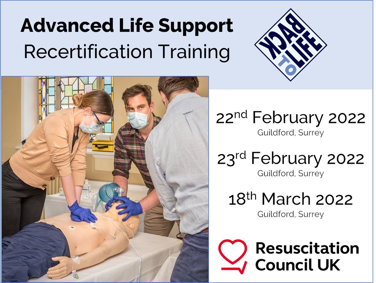 Back to Life (@backtolifeltd) on Twitter photo Time is short to reserve your place on one of our <a href="/ResusCouncilUK/">Resuscitation Council UK</a> ALS recertification courses in Feb & March - enrolments for February are closing this week! Book online now back2life.co.uk/courses-book.p… #ALSTraining Time is short to reserve your place on one of our <a href="/ResusCouncilUK/">Resuscitation Council UK</a> ALS recertification courses in Feb & March - enrolments for February are closing this week! Book online now back2life.co.uk/courses-book.p… #ALSTraining