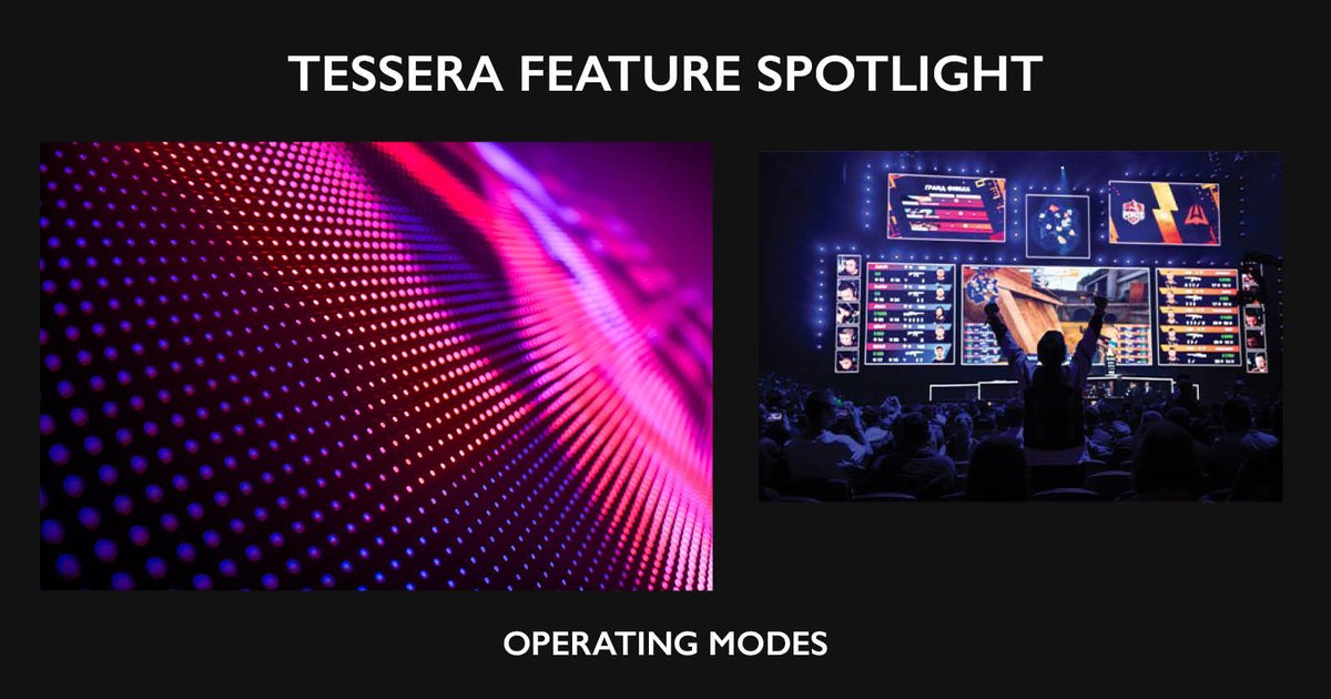 BromptonTech's tweet photo. New Tessera feature

Operating Modes now supports alternative operating modes for a panel type that prioritise a particular aspect of performance. and users can switch between modes instantly from the processor’s user interface. 

Read more: https://t.co/V8dG4377t1

#bromptontech https://t.co/iBPvtHCQoD