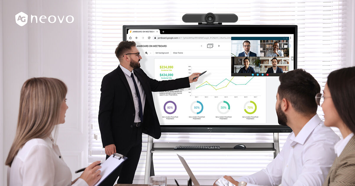 AGNeovoDisplays's tweet image. AG Neovo brings an FMC-06 floor mounting cart to fulfil the needs of on-site and virtual collaborations. With excellent mobility and user-friendly design, Meetboard brings the collaborative meeting to the next level out of your imagination.  Learn more: bit.ly/3oyAi7L