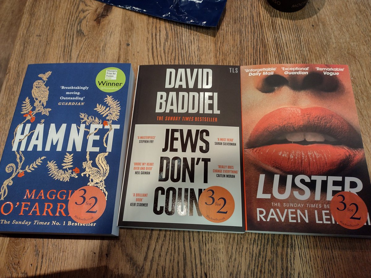 The luxury of sitting in a central London bookshop and buying some books that don't arrive wrapped in card and delivered by a van (in the lovely @BlackwellsHH). It is nice to be back.